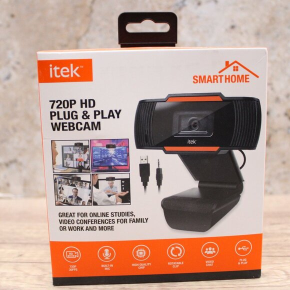 iTek Smart Home HD 720P Plug and Play Webcam w/ Built-in Microphone NEW - Picture 2 of 4
